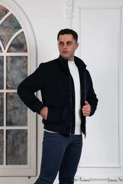 REGULAR FİT YÜNLÜ DİK YAKA ASTARLI İÇİ ELYAFLI KAŞE MONT - 5