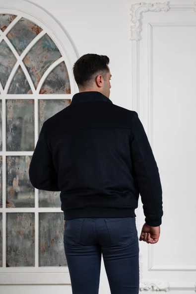 REGULAR FİT YÜNLÜ DİK YAKA ASTARLI İÇİ ELYAFLI KAŞE MONT - 6