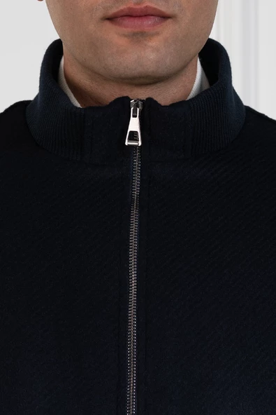 REGULAR FİT YÜNLÜ DİK YAKA ASTARLI İÇİ ELYAFLI KAŞE MONT - 7