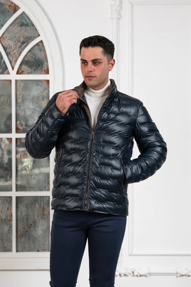 REGULAR FİT DİK YAKA ASTARLI KAPİTONE ERKEK MONT - 7