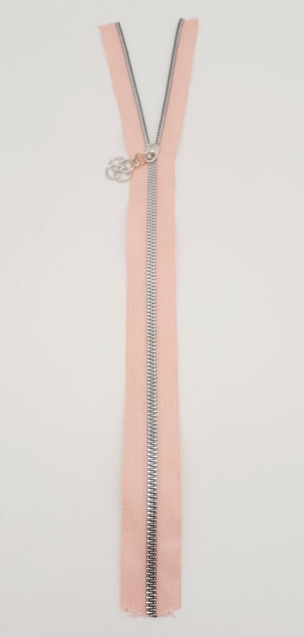 Angel Çanta Aksesuar Başlıklı Fermuar 40 Cm Gümüş Metal Pudra ürün görseli 1