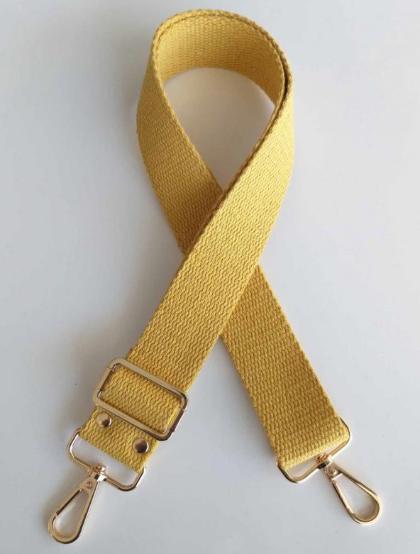 Angel Çanta Aksesuar Pamuklu Kolon 120X4 Cm Light Gold Metal Hardal Sarı
