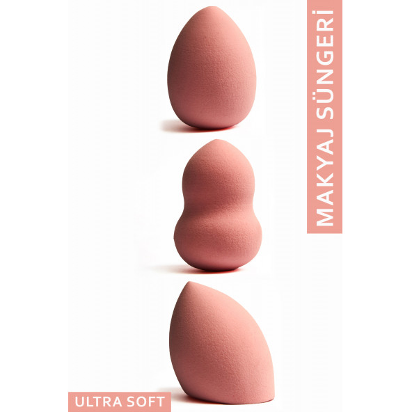 Hill Beauty Ultra Soft Makyaj Süngeri Pembe 3'lü Set