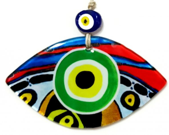 Yeşil Göz Modelli Füzyon Cam Duvar Dekorasyonu ürün görseli