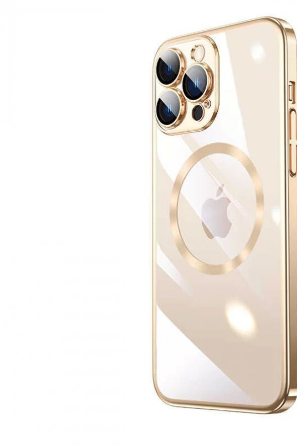 Apple iPhone 13 Pro Kılıf Wireless Şarj Özellikli Sert PC Riksos Magsafe Silikon Kapak