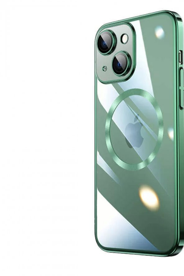 Apple iPhone 14 Plus Kılıf Wireless Şarj Özellikli Sert PC Riksos Magsafe Silikon Kapak