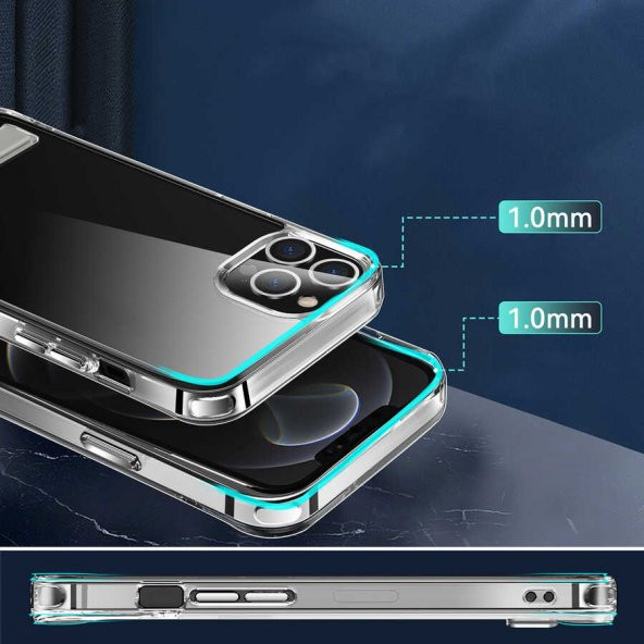 Apple iPhone 14 Pro Max 6.7 Kılıf Standlı Şeffaf Silikon L-Stand Kapak - 6