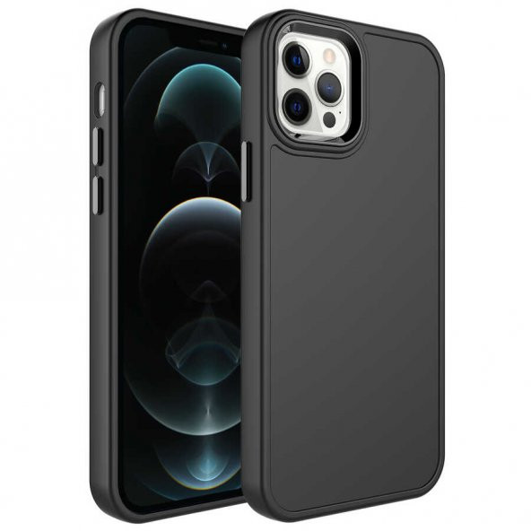 Apple iPhone 14 Pro Max Kılıf Metal Çerçeve ve Buton Tasarımlı Sert Botx Kapak - 3