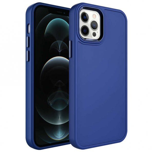 Apple iPhone 14 Pro Max Kılıf Metal Çerçeve ve Buton Tasarımlı Sert Botx Kapak - 5