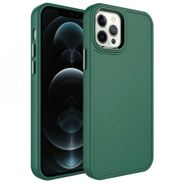 Apple iPhone 14 Pro Max Kılıf Metal Çerçeve ve Buton Tasarımlı Sert Botx Kapak - 7