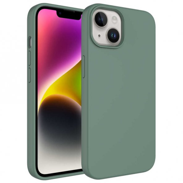 Apple iPhone 14 Plus Kılıf Sıvı Teknolojili Silinebilir Sert Zore Kivi Kapak - 8