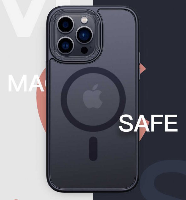 Apple iPhone 14 Pro Kılıf Wireless Şarj Özellikli Zore Hibrit Magsafe Kapak - 3