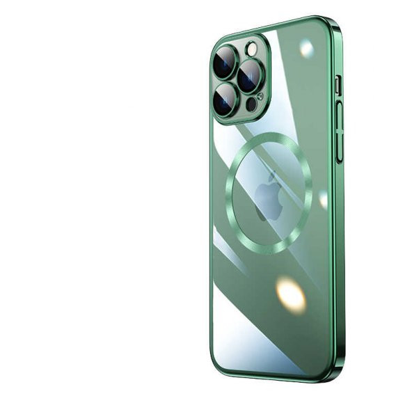 Apple iPhone 14 Pro Max Kılıf Wireless Şarj Özellikli Sert PC Zore Riksos Magsafe Silikon Kapak - 6