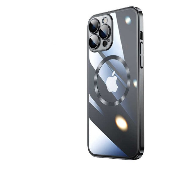 Apple iPhone 14 Pro Max Kılıf Wireless Şarj Özellikli Sert PC Zore Riksos Magsafe Silikon Kapak - 11