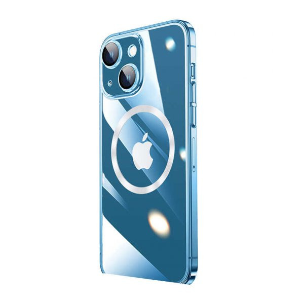 Apple iPhone 14 Kılıf Wireless Şarj Özellikli Sert PC Zore Riksos Magsafe Silikon Kapak - 4