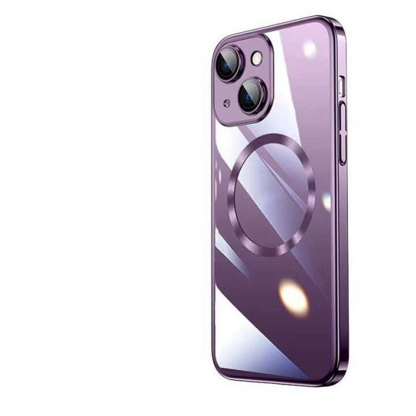 Apple iPhone 14 Kılıf Wireless Şarj Özellikli Sert PC Zore Riksos Magsafe Silikon Kapak - 11