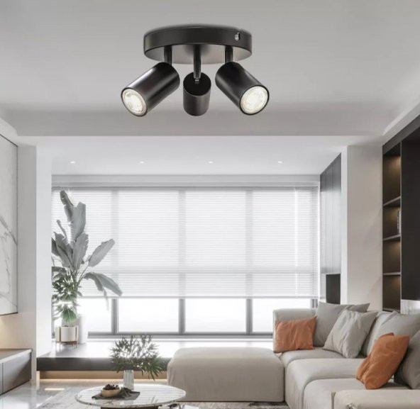 MYLİGHTS  ÜÇLÜ METAL LED AVİZE PLOFONYER LED SPOT GÜNIŞIĞI LED AMPULLÜ TEK FİYATIDIR