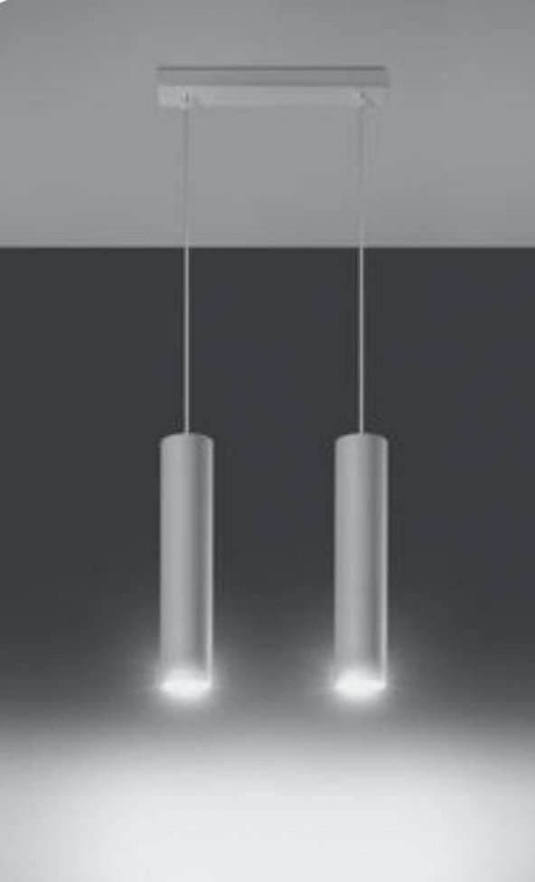 MYLİGHTS BEYAZ METAL LED AVİZE  BEYAZ LED AMPULLÜ  İKİLİ SIRSALI