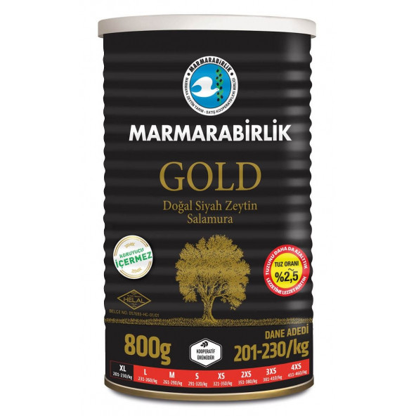Marmarabirlik Gold Siyah Zeytin 800 Gr 201-230 Xl 3 Adet - 2