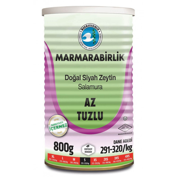 Marmarabirlik Az Tuzlu Zeytin Hususi 800gr x 3 Adet 291-320 Tane Adeti - 2