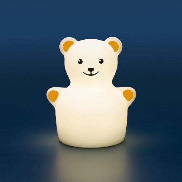 Ayıcık Model Çocuk Masa Lambası MeridyenDukkan Beyaz, LED'li 13x11x9 Cm - 2