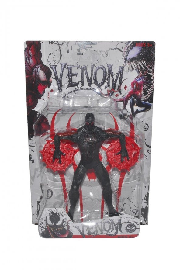 Eklemli Işıklı Venom Titan Black Spiderman Örümcek Adam Karakter Figür Oyuncak 16 Cm. - 7