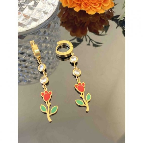 Aksesuar Çarşisi Lale Tasarımlı Küpe - Resim 4