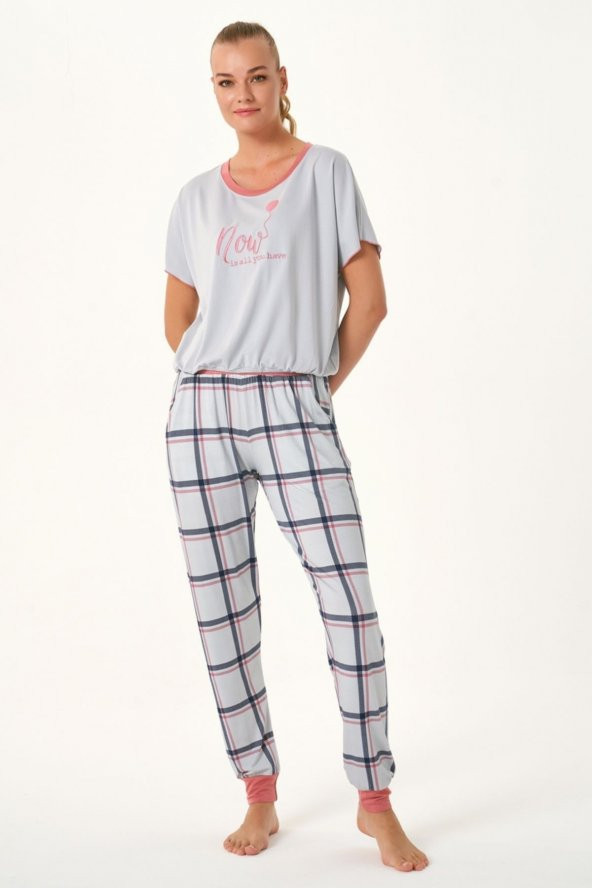 Ekose Pijama Takımı - Resim 2