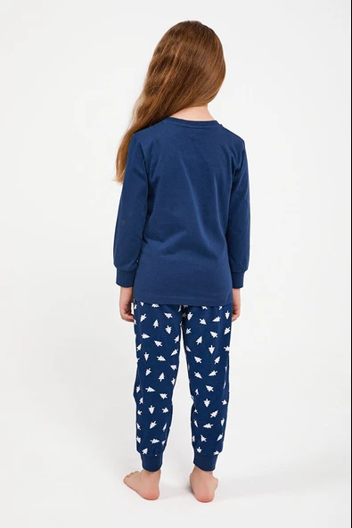 Roly Poly 2995 Pure Love Little Sweet Koyu İndigo Kız Çocuk Uzun Kol Pijama Takım - 6