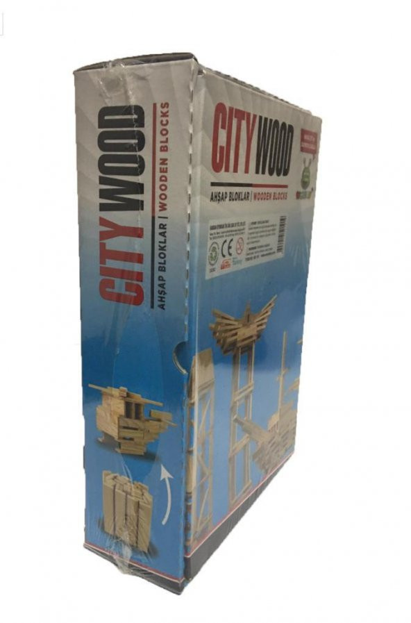 Woodoy City Wood 100 Parça Ahşap Eğitici Bloklar Seti KR101City Wood Hayal Gücü Genişleten Bloklar - 2