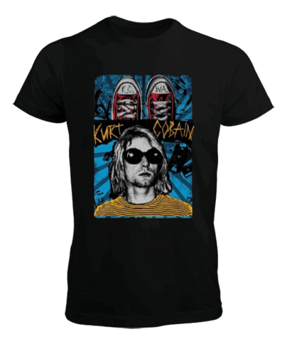Nirvana Kurt Cobain Rock Tasarım BASKILI Erkek Tişört