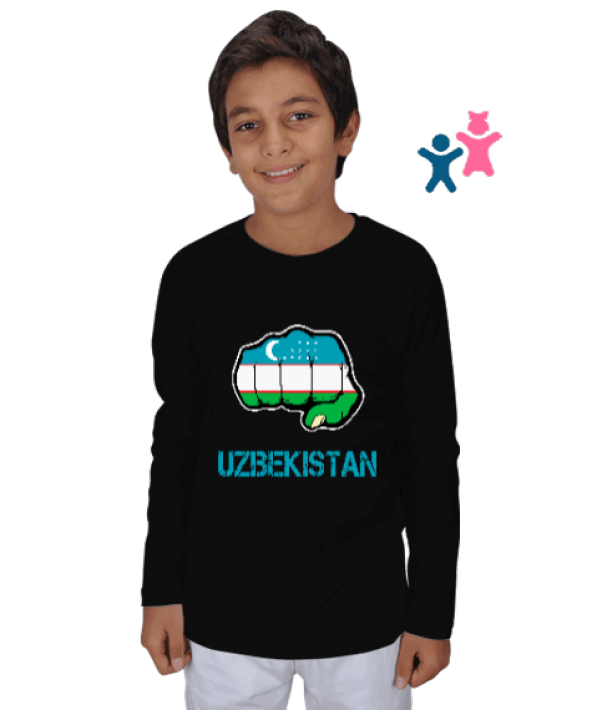 Özbekistan,uzbekistan,Ozbekiston,Özbekistan Bayrağı,Özbekistan logosu,uzbekistan flag. Çocuk Unisex Uzunkollu