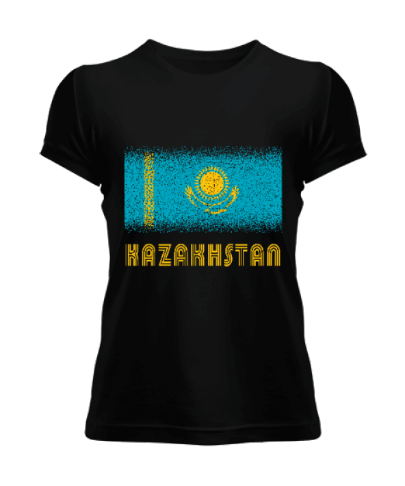 Kazakistan,Kazakhstan,Kazakistan Bayrağı,Kazakistan logosu,Kazakhstan flag. Kadın Tişört