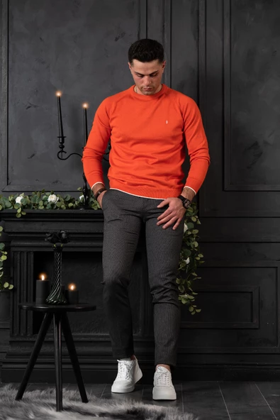 SAN&FA REGULAR FİT BİSİKLET YAKA PAMUKLU ERKEK TRİKO KAZAK - Resim 2