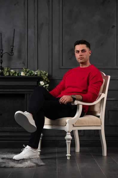 SAN&FA REGULAR FİT BİSİKLET YAKA PAMUKLU ERKEK TRİKO KAZAK - Resim 10