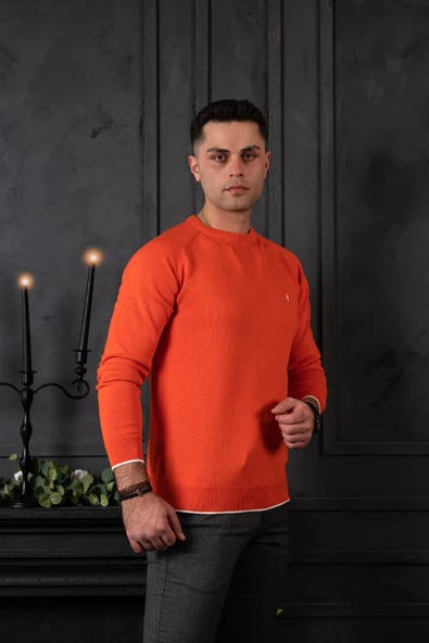 SAN&FA REGULAR FİT BİSİKLET YAKA PAMUKLU ERKEK TRİKO KAZAK - Resim 4