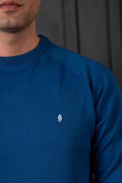 SAN&FA REGULAR FİT BİSİKLET YAKA PAMUKLU ERKEK TRİKO KAZAK - Resim 9