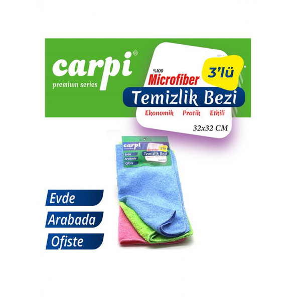 Carpi Mikrofiber Temizlik Bezi 3'lü Set 32x32