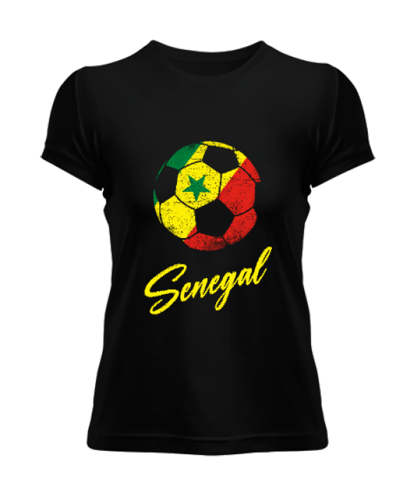 Senegal,Senegal Bayrağı,Senegal flag. Siyah Kadın Tişört