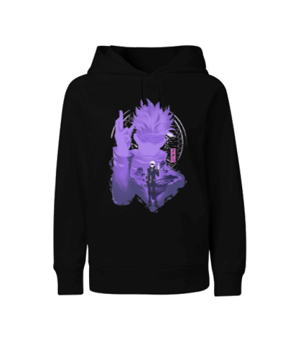 Jujutsu Kaisen GOJO SATORU Anime Tasarım Baskılı Siyah Çocuk Unisex Hoodie  Kapüşonlu