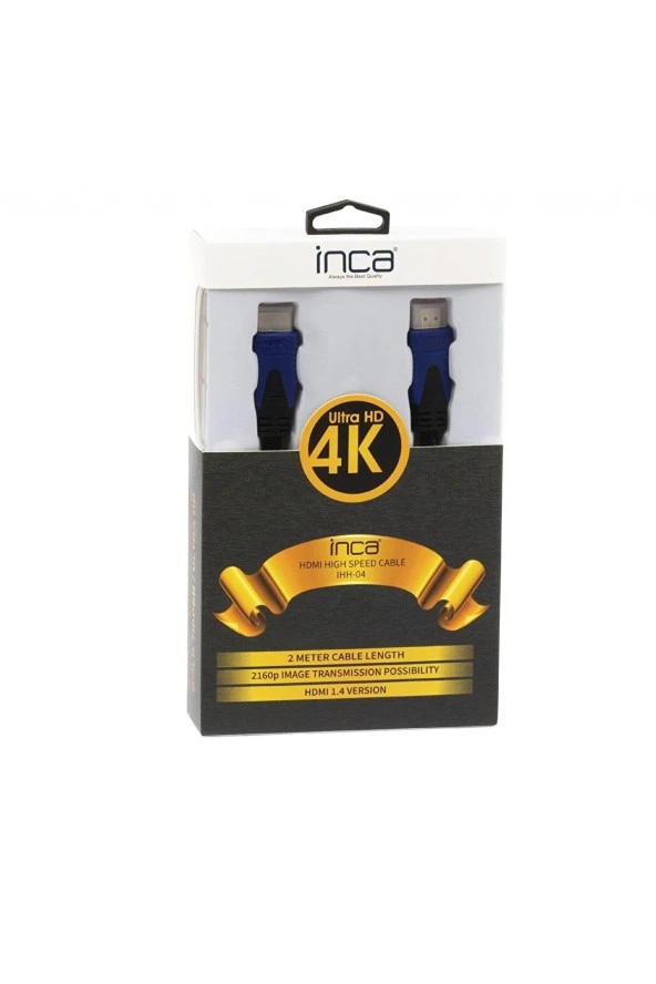 Inca HDMI To HDMI 1.8 Metre 1.4 3D Altın Uçlu Kablo Blister - Resim 5