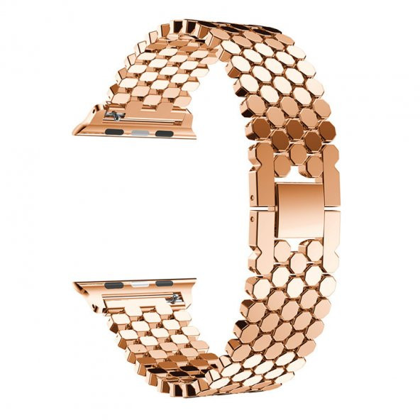 KNY Apple Watch Ultra 49 MM Dama Model Metal Kayış-Kordon Rose Gold