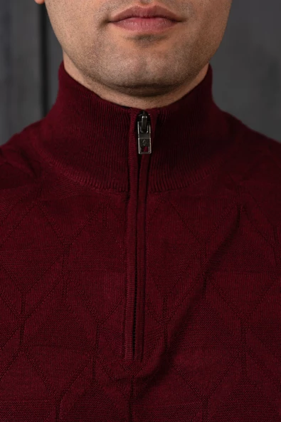 SAN&FA REGULAR FİT YARIM BALIKÇI YÜNLÜ ERKEK TRİKO KAZAK - Resim 8