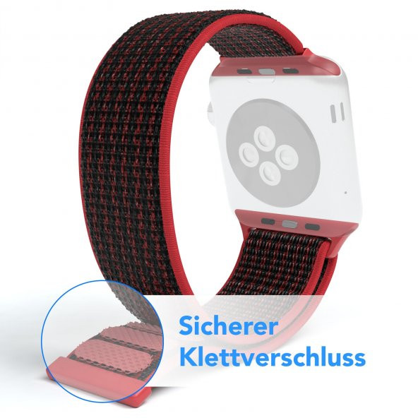 KNY Apple Watch Ultra 49 MM İçin Kumaş Desenli Çırtçırtrlı Kordon-Kayış Mavi - 3