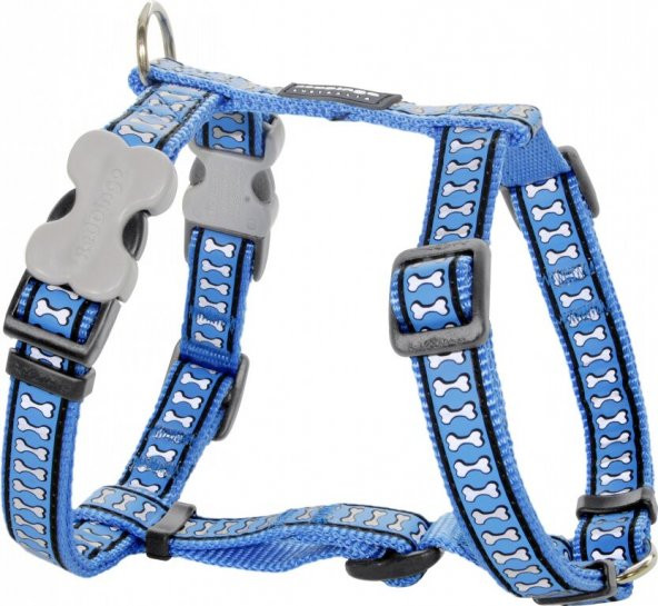 REDDİNGO REFLEKTÖRLÜ KEMİK DESENLİ MAVİ GÖĞÜS TASMASI XS / 12MM - 8