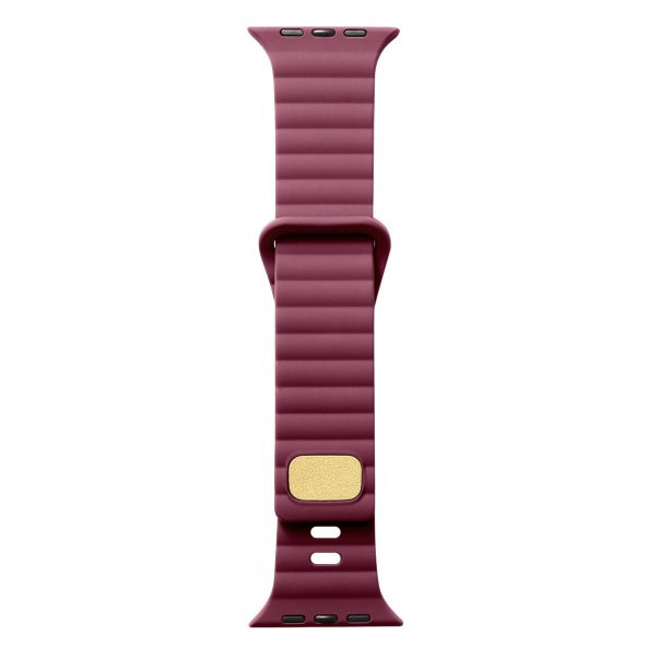 KNY Apple Watch 38 MM İçin Düz Desenli Silikon Kayış-Kordon KRD-73 Bordo