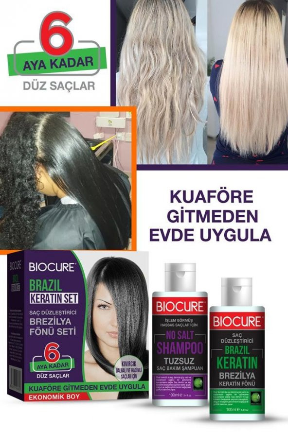 Biocure Saç Düzleştirici Keratin Brezilya Fönü Seti 100 Ml.+100 Ml. - 2
