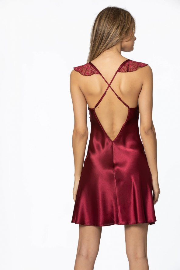 Saten Dantelli Gecelik & Sabahlık Takım - Resim 3