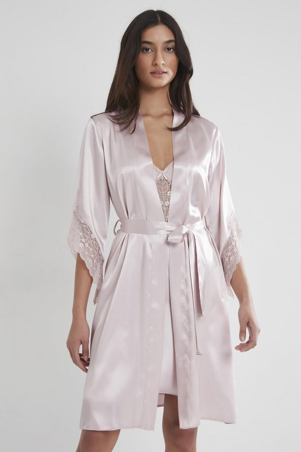 Saten Dantelli Gecelik & Sabahlık Takım ürün görseli