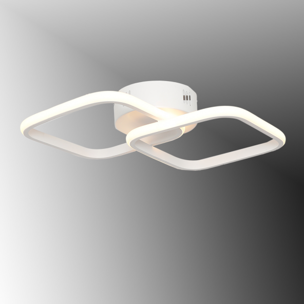 TT Aydınlatma TT405-2-BY Mat Beyaz 2'li Kare LED Avize - Beyaz Işık